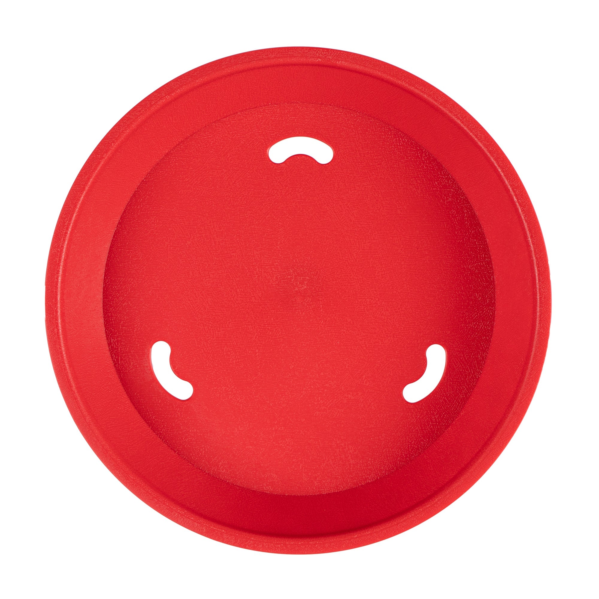 Chef 101 Round Red Plastic Diner Platter - with Base - 8 3/4" x 8 3/4" x 1 3/4" - 100 count box