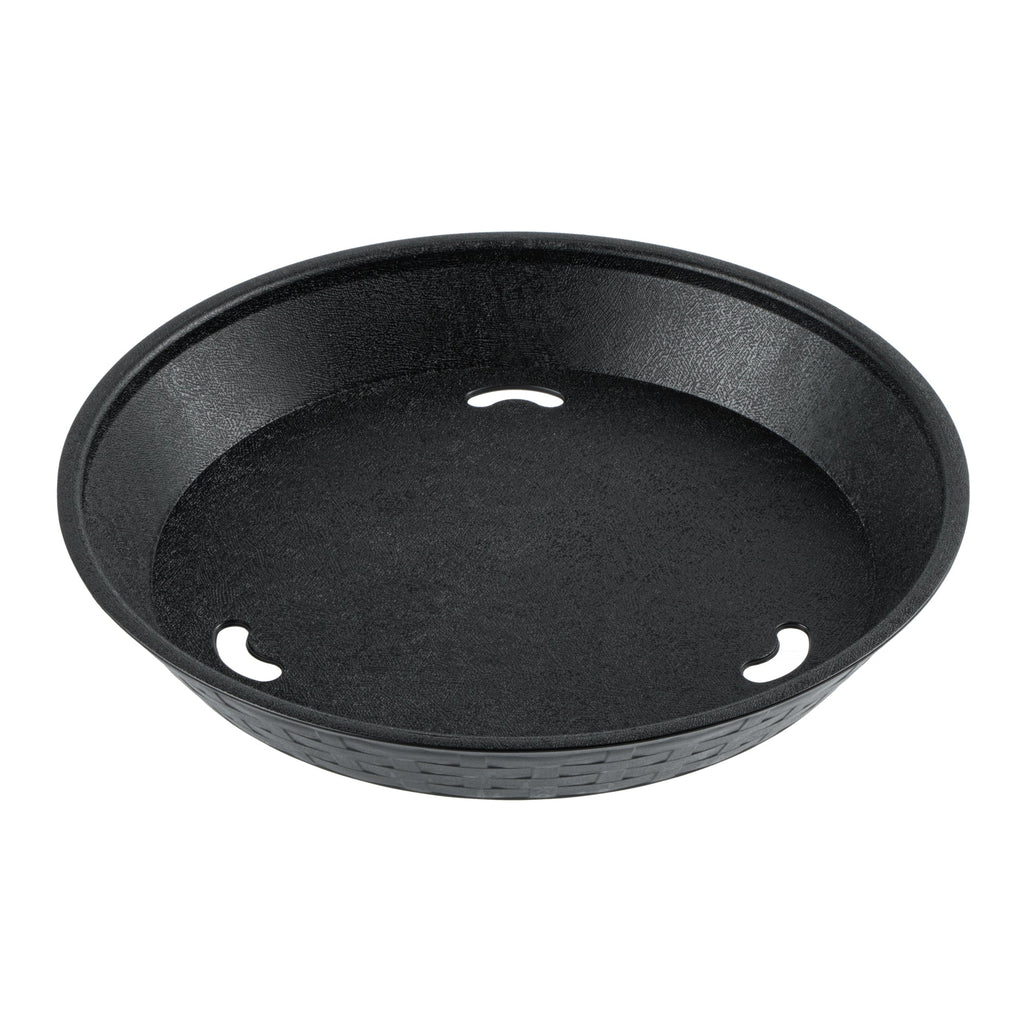 Chef 101 Round Black Plastic Diner Platter - 10 1/2" x 10 1/2" x 1 1/2" - 100 count box