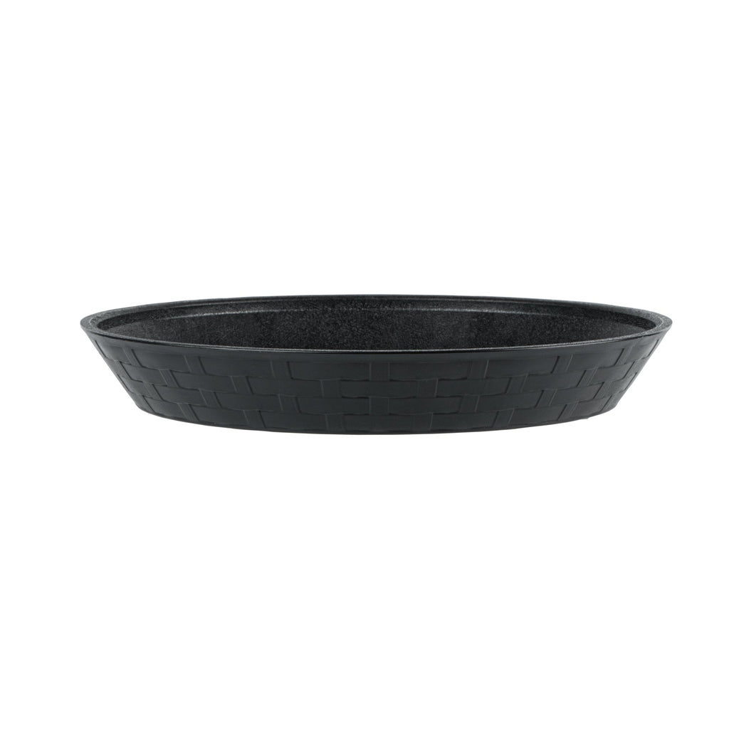 Chef 101 Round Black Plastic Diner Platter - 10 1/2" x 10 1/2" x 1 1/2" - 100 count box