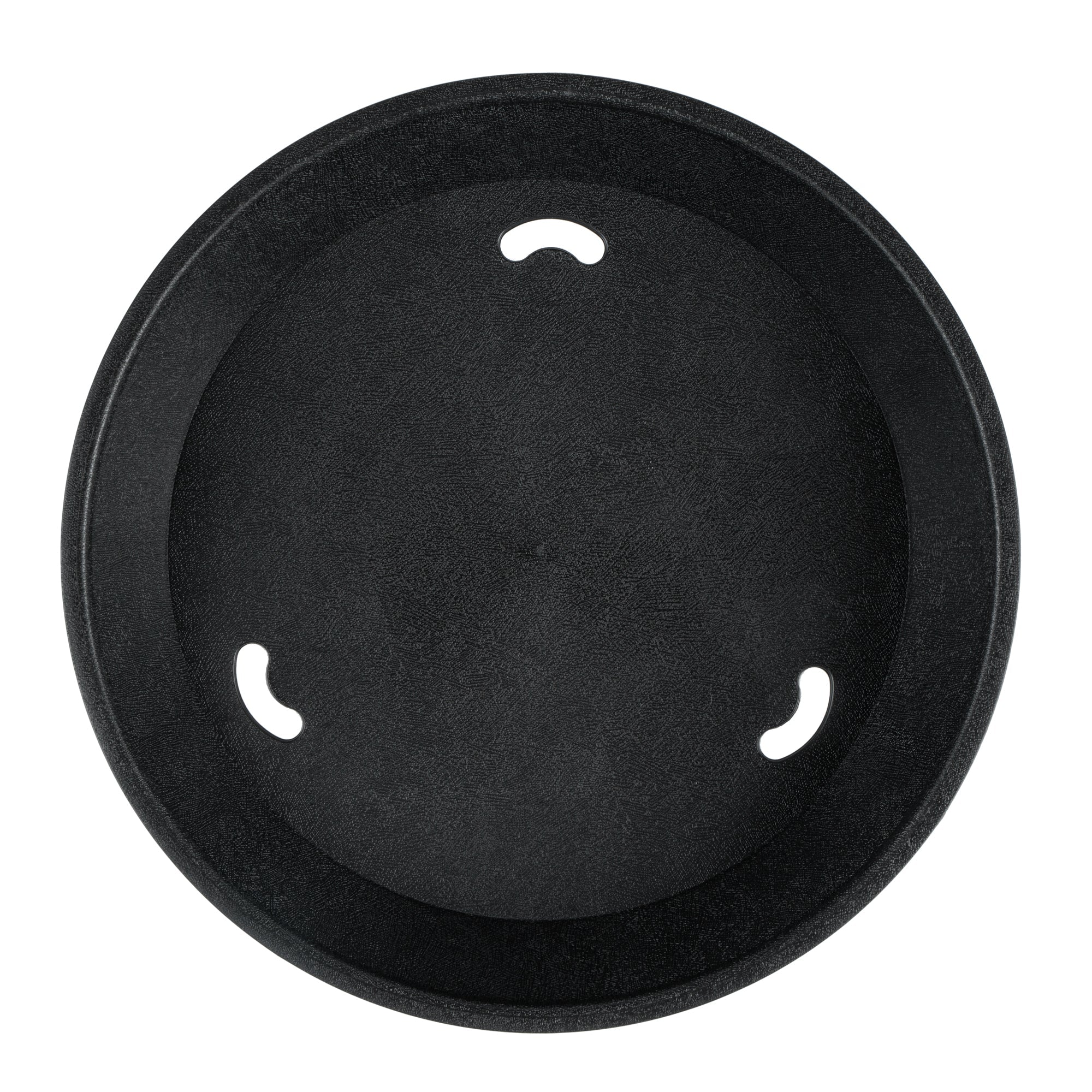 Chef 101 Round Black Plastic Diner Platter - 10 1/2" x 10 1/2" x 1 1/2" - 100 count box