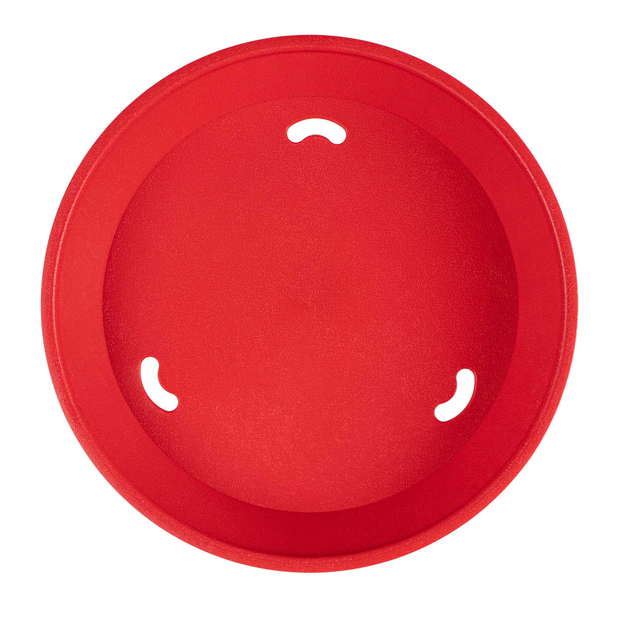 Chef 101 Round Red Plastic Diner Platter - 10 1/2" x 10 1/2" x 1 1/2" - 10 count box