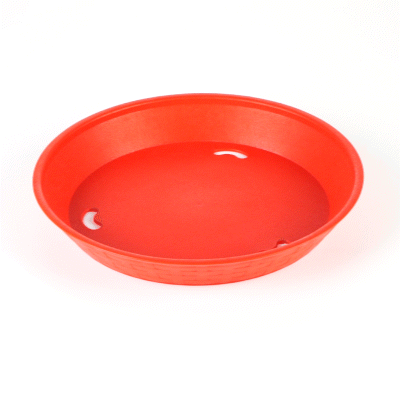 Chef 101 Round Red Plastic Diner Platter - 10 1/2" x 10 1/2" x 1 1/2" - 100 count box