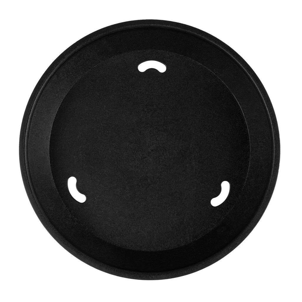 Chef 101 Round Black Plastic Diner Platter - with Base - 10 1/2" x 10 1/2" x 2 1/4" - 10 count box