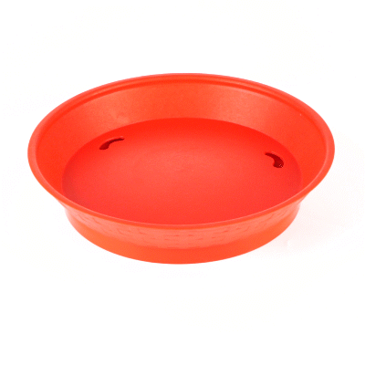 Chef 101 Round Red Plastic Diner Platter - with Base - 10 1/2" x 10 1/2" x 2 1/4" - 100 count box