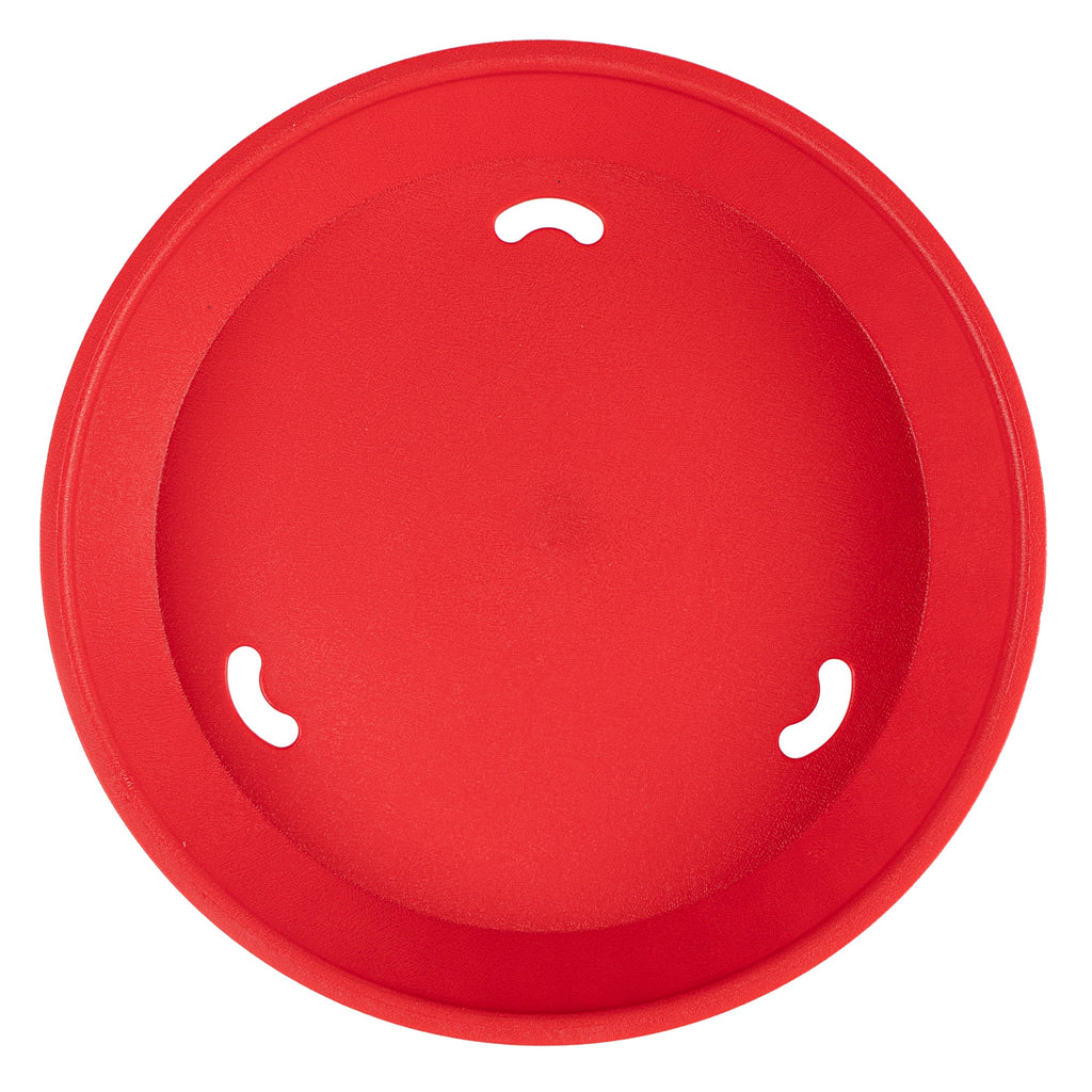 Chef 101 Round Red Plastic Diner Platter - with Base - 10 1/2" x 10 1/2" x 2 1/4" - 100 count box