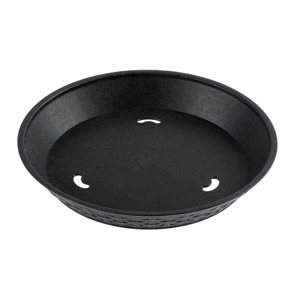 Chef 101 Round Black Plastic Diner Platter - 12" x 12" x 1 3/4" - 10 count box
