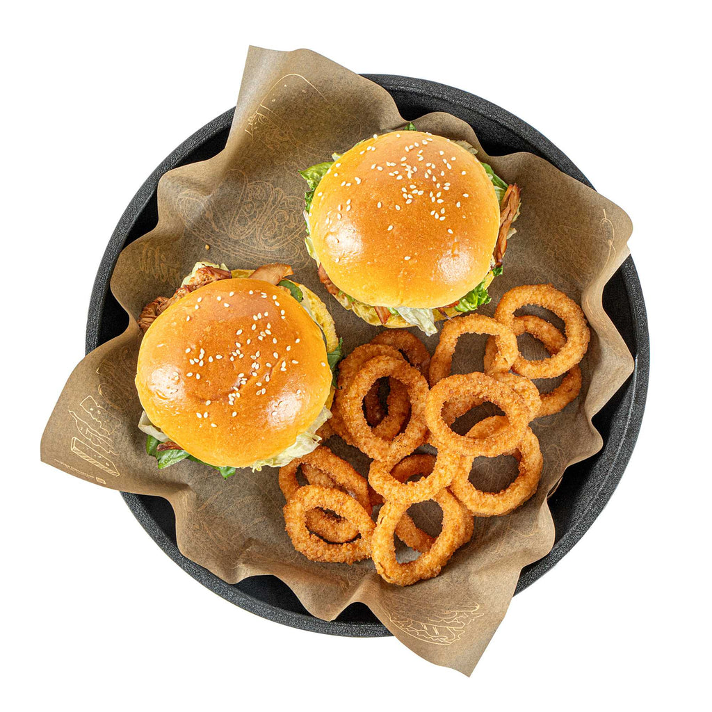 Chef 101 Round Black Plastic Diner Platter - 12" x 12" x 1 3/4" - 10 count box