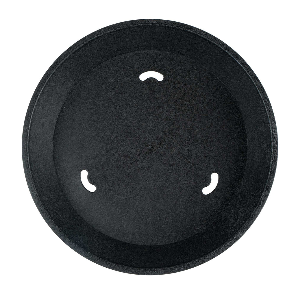 Chef 101 Round Black Plastic Diner Platter - 12" x 12" x 1 3/4" - 10 count box