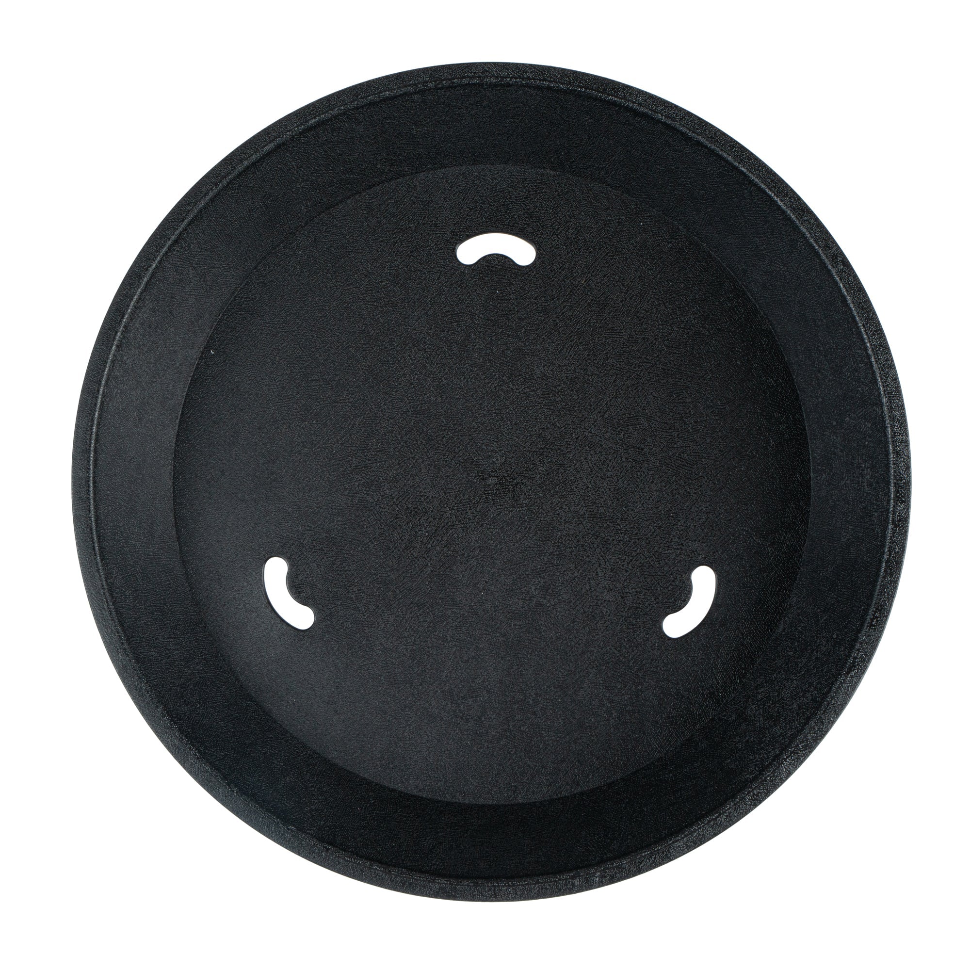 Chef 101 Round Black Plastic Diner Platter - 12" x 12" x 1 3/4" - 100 count box