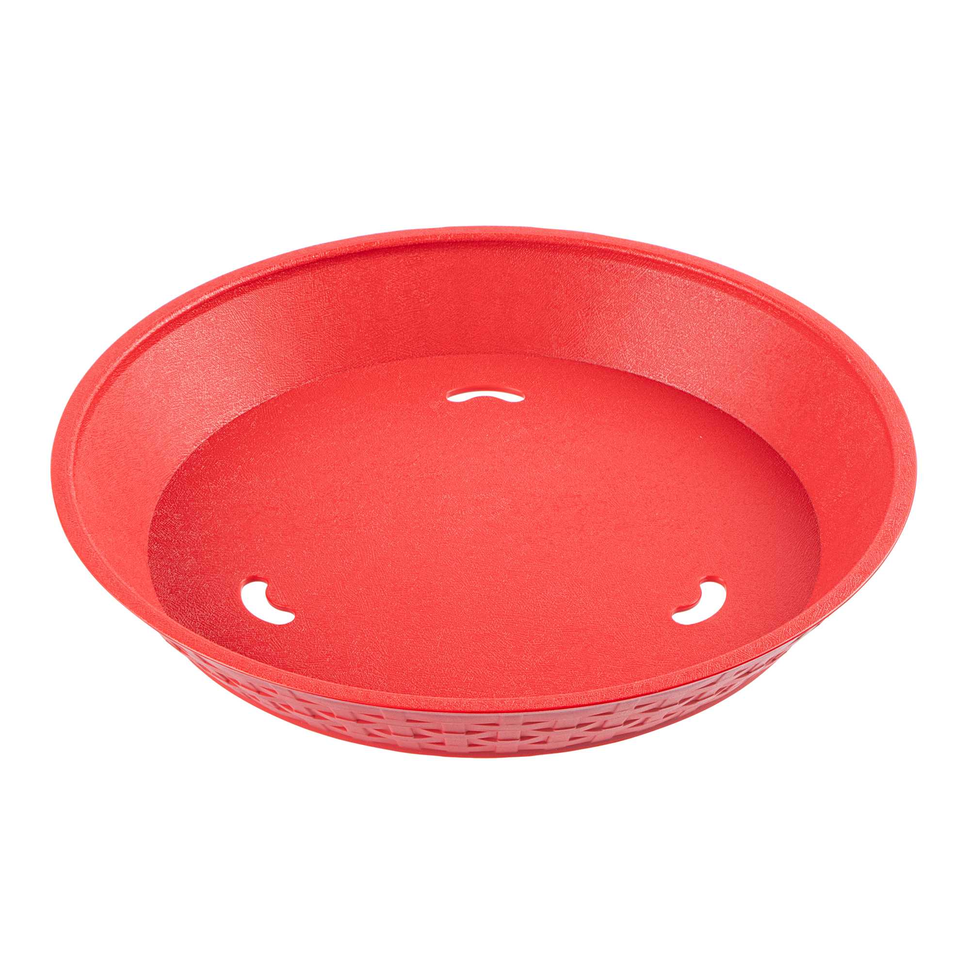 Chef 101 Round Red Plastic Diner Platter - 12" x 12" x 1 3/4" - 10 count box