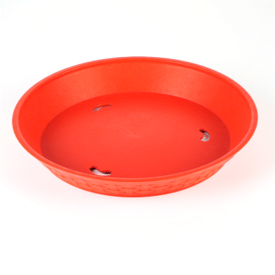 Chef 101 Round Red Plastic Diner Platter - 12" x 12" x 1 3/4" - 10 count box