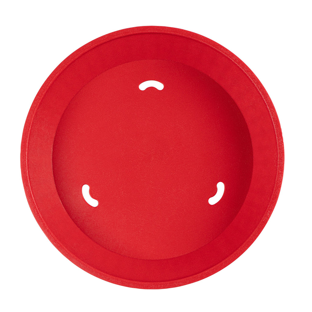 Chef 101 Round Red Plastic Diner Platter - 12" x 12" x 1 3/4" - 100 count box