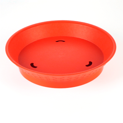 Chef 101 Round Red Plastic Diner Platter - with Base - 12" x 12" x 2 1/4" - 100 count box