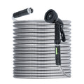 Handy Tek Stainless Steel Garden Hose - Heavy-Duty, Flexible, with 10 Function Nozzle - 100' - 1 count box