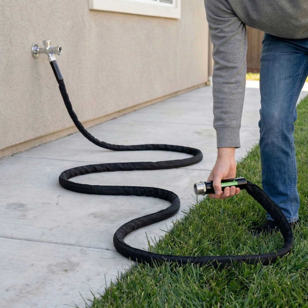 Handy Tek Black Fabric Garden Hose - Lightweight, Kink-Free, Flexible - 25' - 1 count box