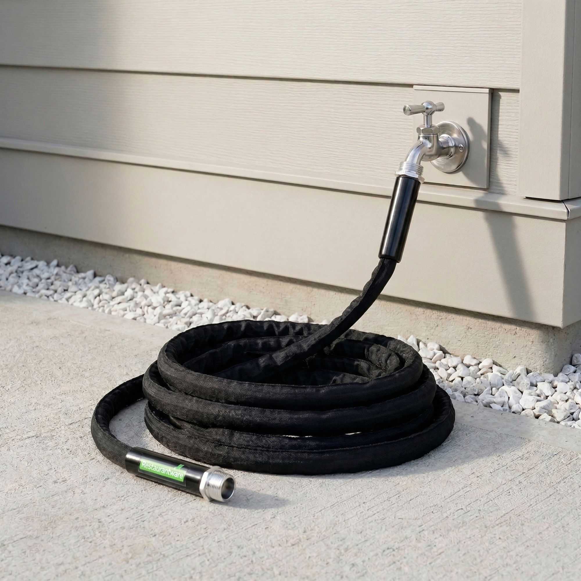 Handy Tek Black Fabric Garden Hose - Lightweight, Kink-Free, Flexible - 50' - 1 count box