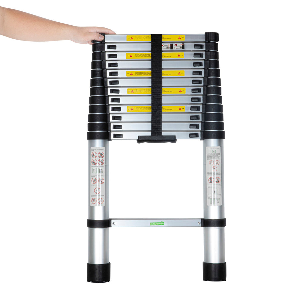 Handy Tek Aluminum Telescoping Extension Ladder - 330 lb Load Capacity - 12 1/2' - 1 count box
