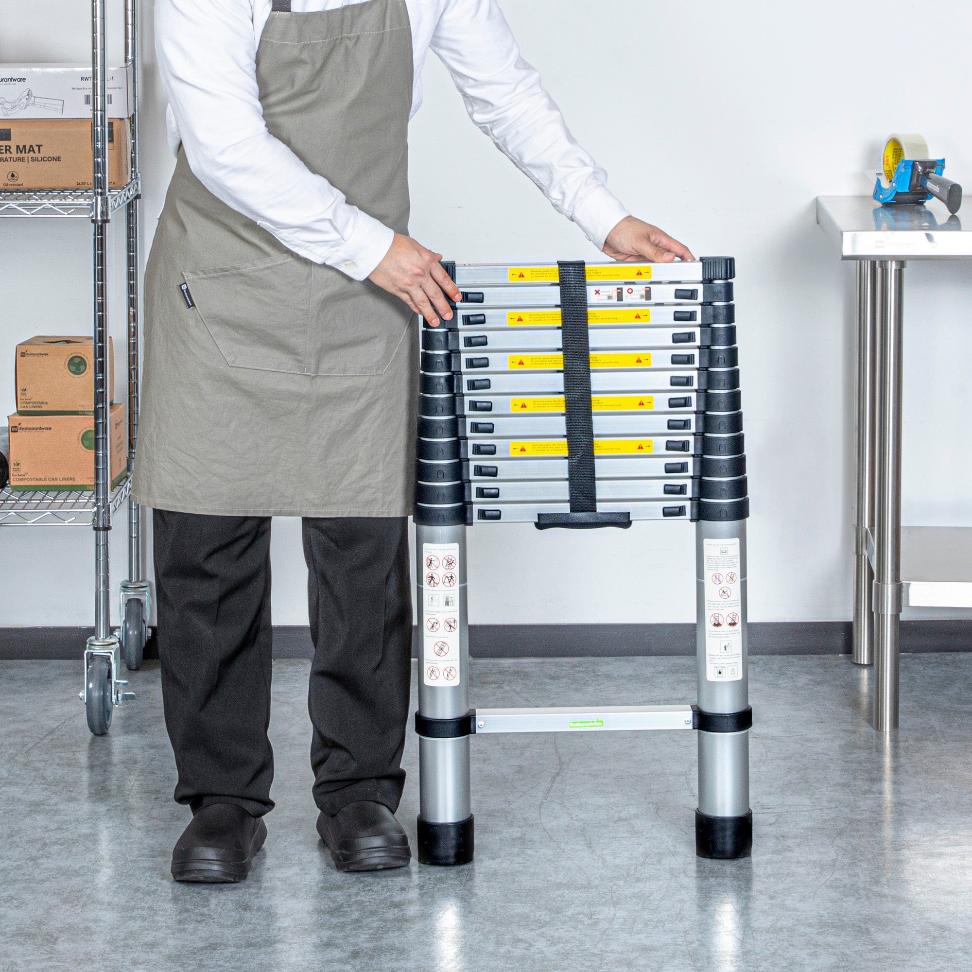 Handy Tek Aluminum Telescoping Extension Ladder - 330 lb Load Capacity - 12 1/2' - 1 count box
