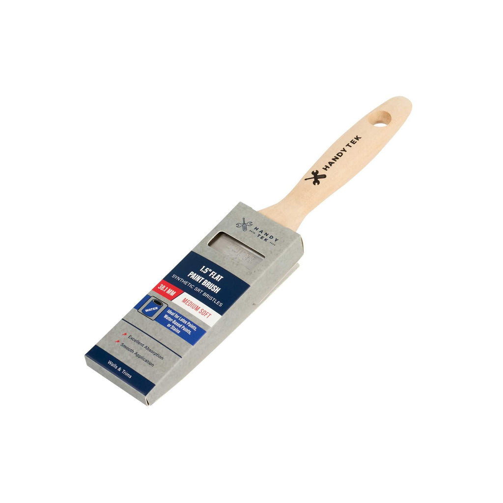 Handy Tek Synthetic Polyester Paint Brush - Flat, Beaver Tail - 1 1/2" - 1 count box