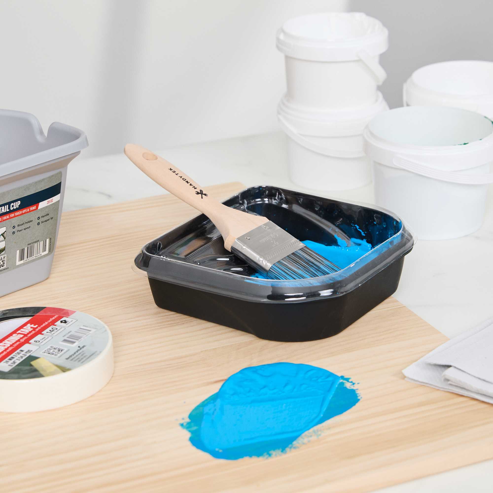 Handy Tek Synthetic Polyester Paint Brush - Flat, Beaver Tail - 2" - 1 count box