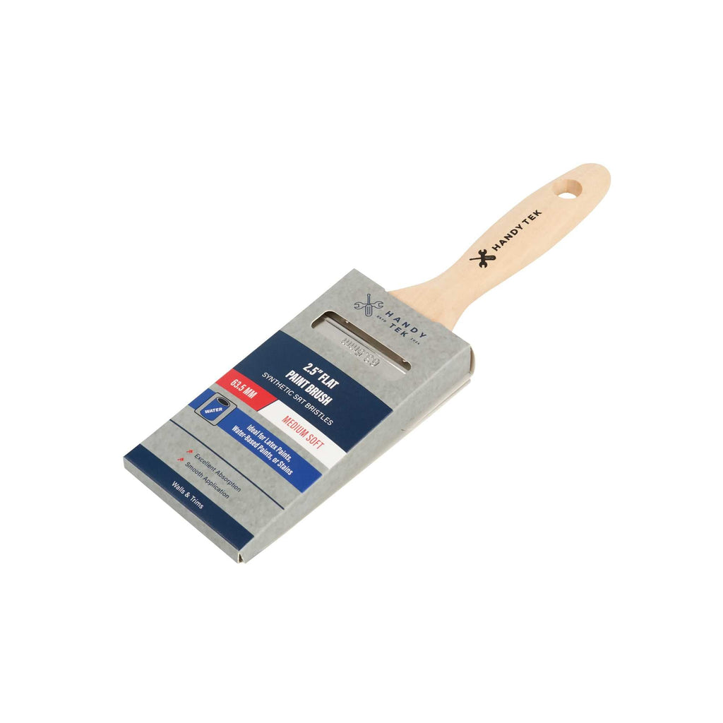 Handy Tek Synthetic Polyester Paint Brush - Flat, Beaver Tail - 2 1/2" - 96 count box