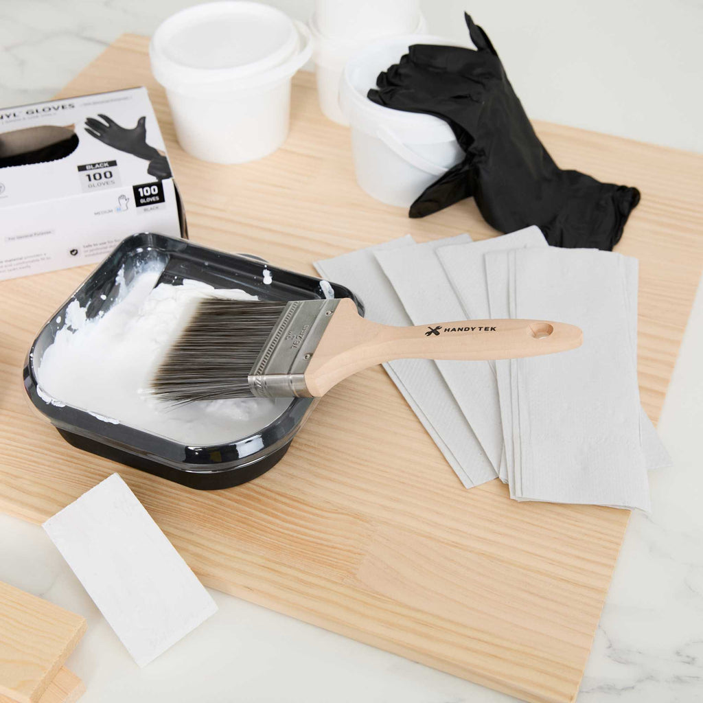 Handy Tek Synthetic Polyester Paint Brush - Flat, Beaver Tail - 3" - 6 count box