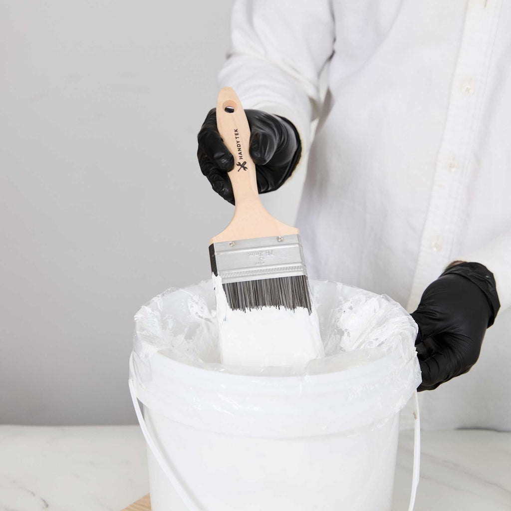 Handy Tek Synthetic Polyester Paint Brush - Flat, Beaver Tail - 3" - 6 count box