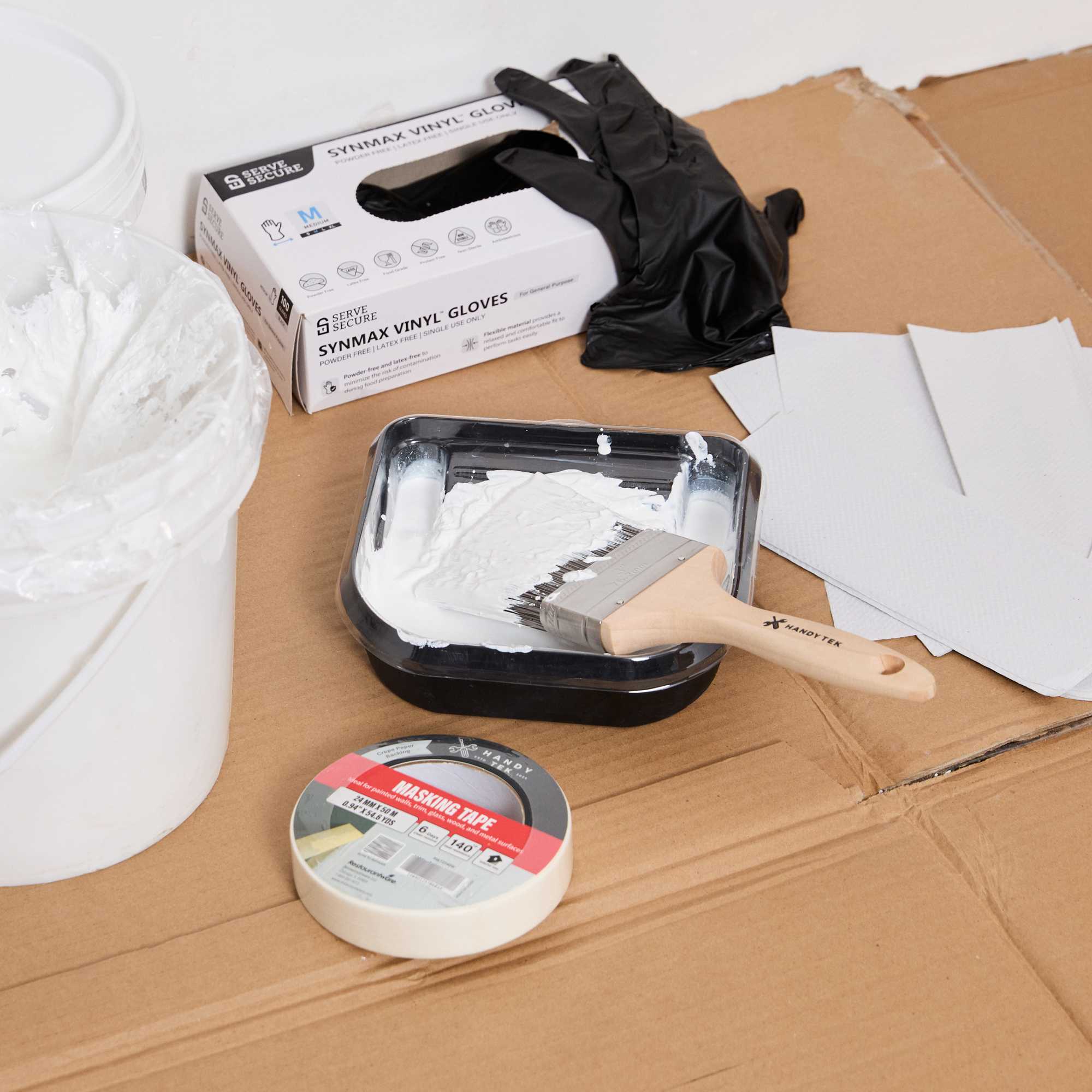 Handy Tek Synthetic Polyester Paint Brush - Flat, Beaver Tail - 3" - 6 count box