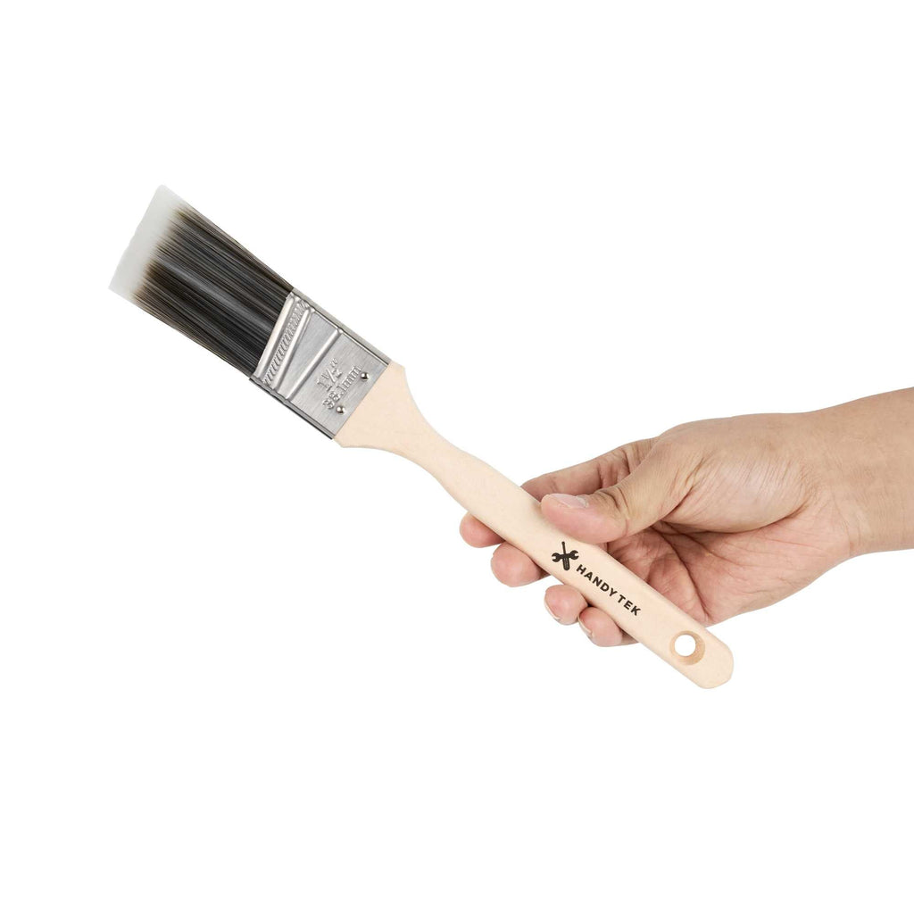 Handy Tek Synthetic Polyester Paint Brush - Angled, Long Handle - 1 1/2" - 120 count box