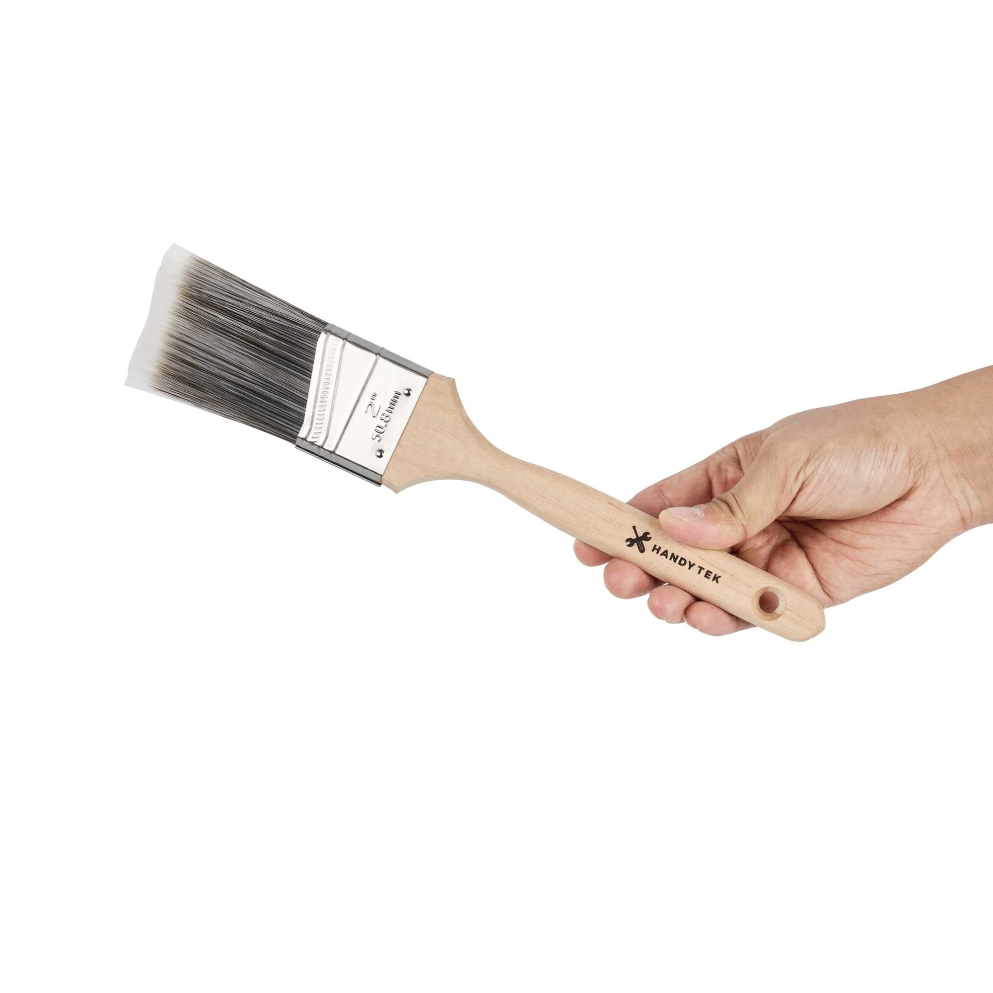 Handy Tek Synthetic Polyester Paint Brush - Angled, Long Handle - 2" - 1 count box