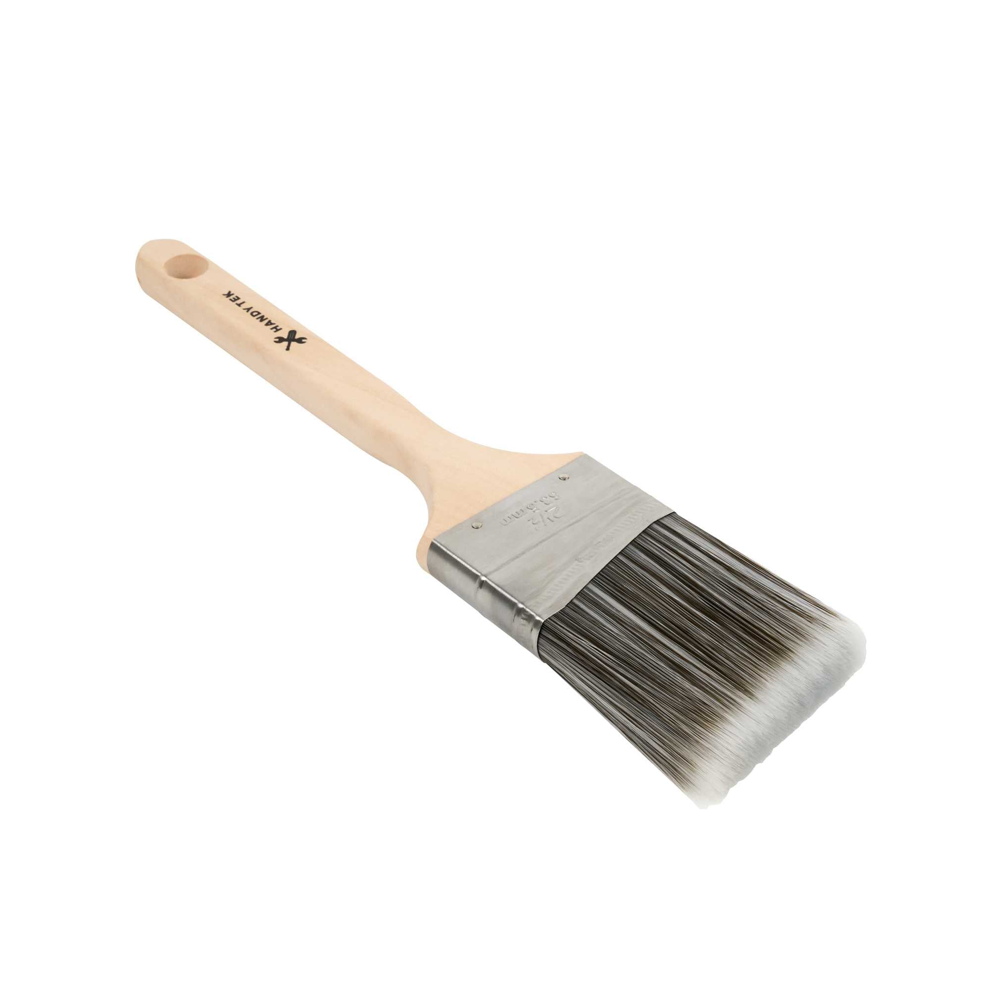 Handy Tek Synthetic Polyester Paint Brush - Angled, Long Handle - 2 1/2" - 72 count box