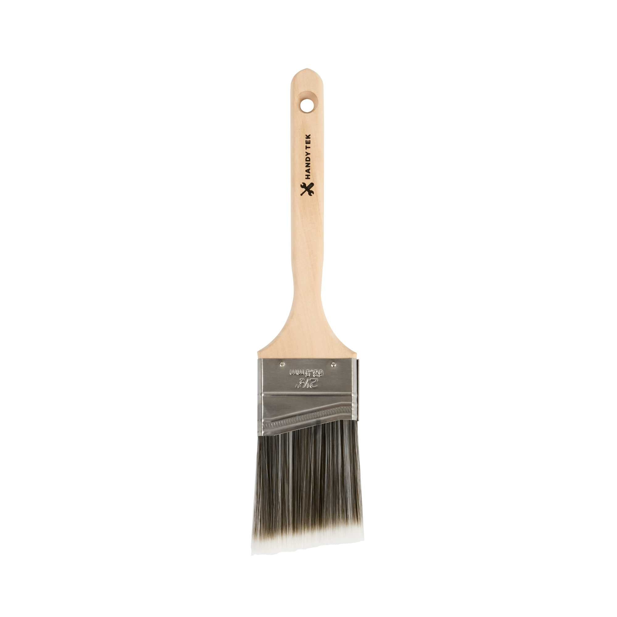Handy Tek Synthetic Polyester Paint Brush - Angled, Long Handle - 2 1/2" - 72 count box