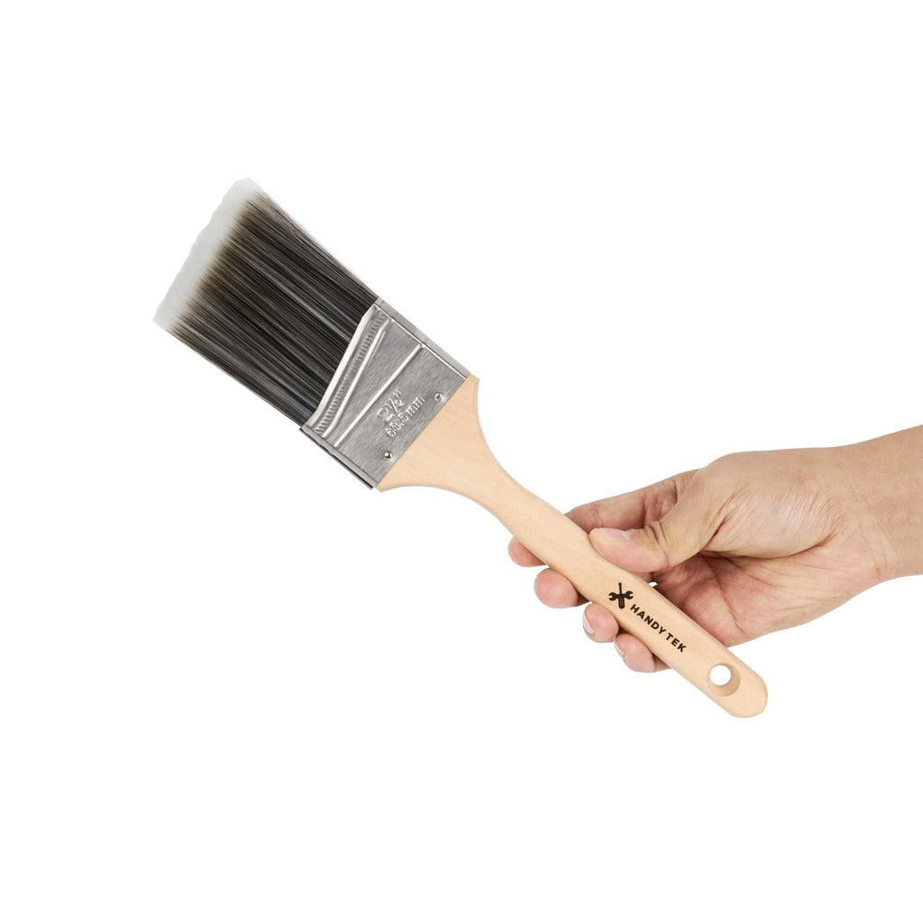 Handy Tek Synthetic Polyester Paint Brush - Angled, Long Handle - 2 1/2" - 72 count box