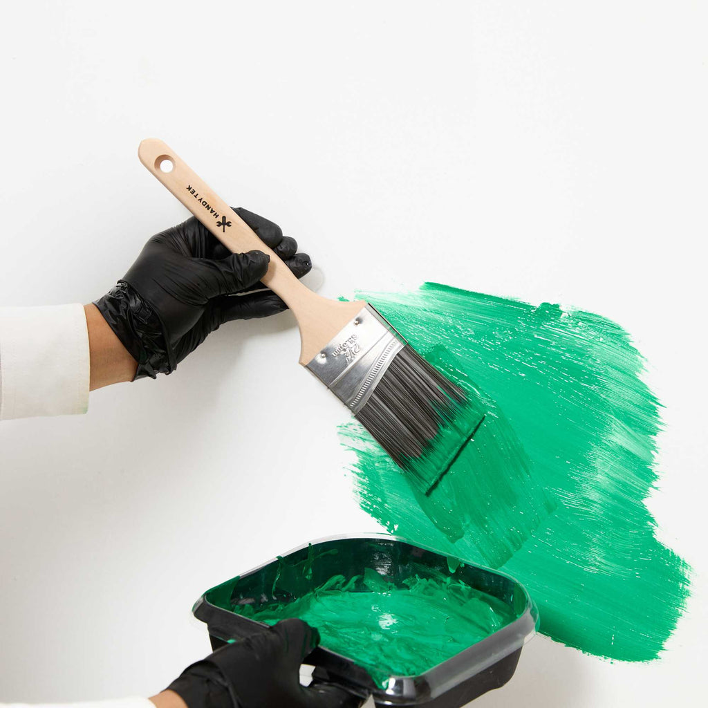 Handy Tek Synthetic Polyester Paint Brush - Angled, Long Handle - 2 1/2" - 72 count box