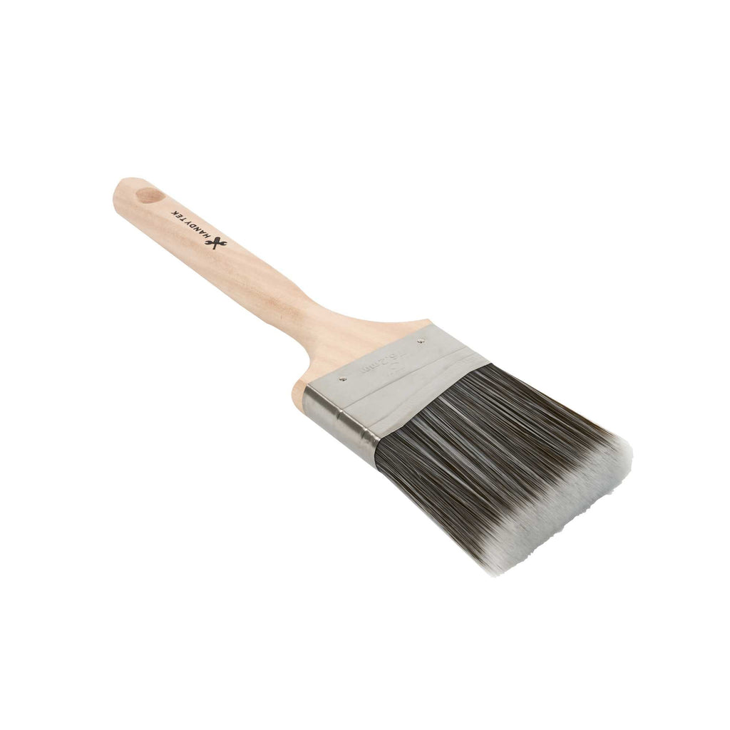 Handy Tek Synthetic Polyester Paint Brush - Angled, Long Handle - 3" - 1 count box