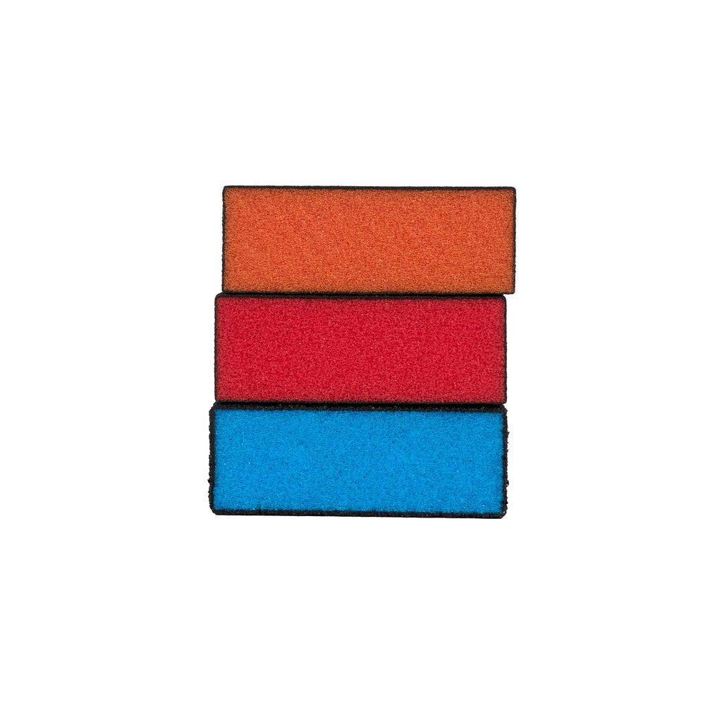 Handy Tek Assorted Grit Sanding Sponge Set - 4-Piece, Flat Edges, with Handle - 4 1/4" x 2 3/4" x 4 1/2" - 6 count box