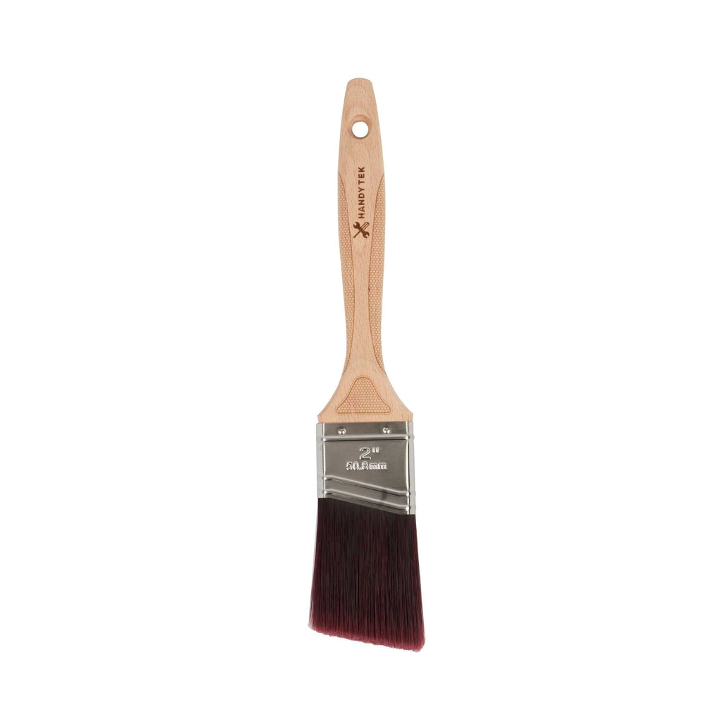 Handy Tek Polyester Paint Brush - Angled, Soft Tip, Textured Handle - 2" - 72 count box
