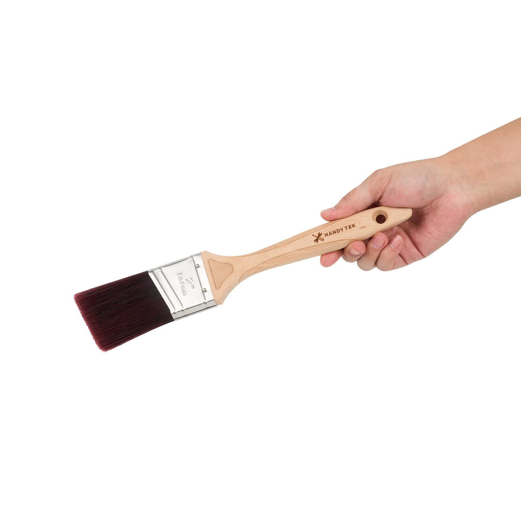 Handy Tek Polyester Paint Brush - Angled, Soft Tip, Textured Handle - 2" - 72 count box