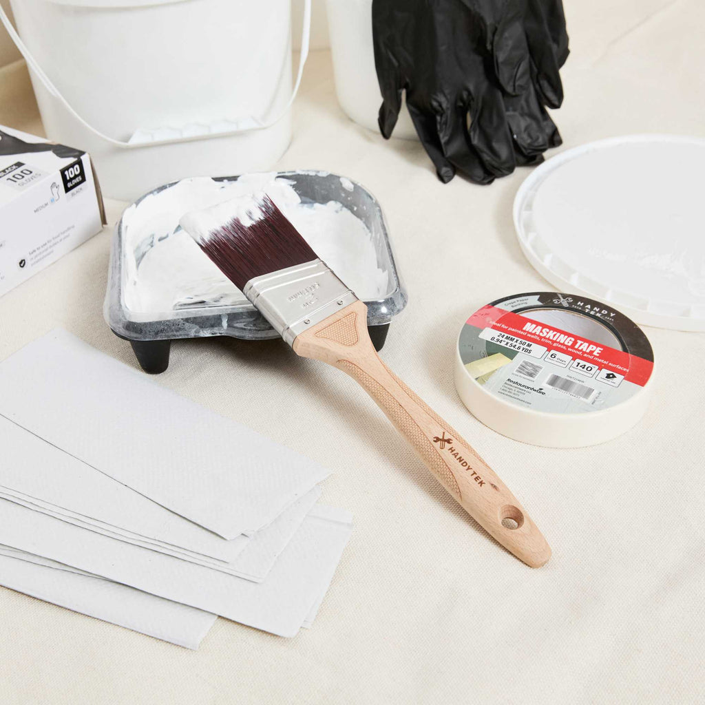 Handy Tek Polyester Paint Brush - Angled, Soft Tip, Textured Handle - 2" - 72 count box