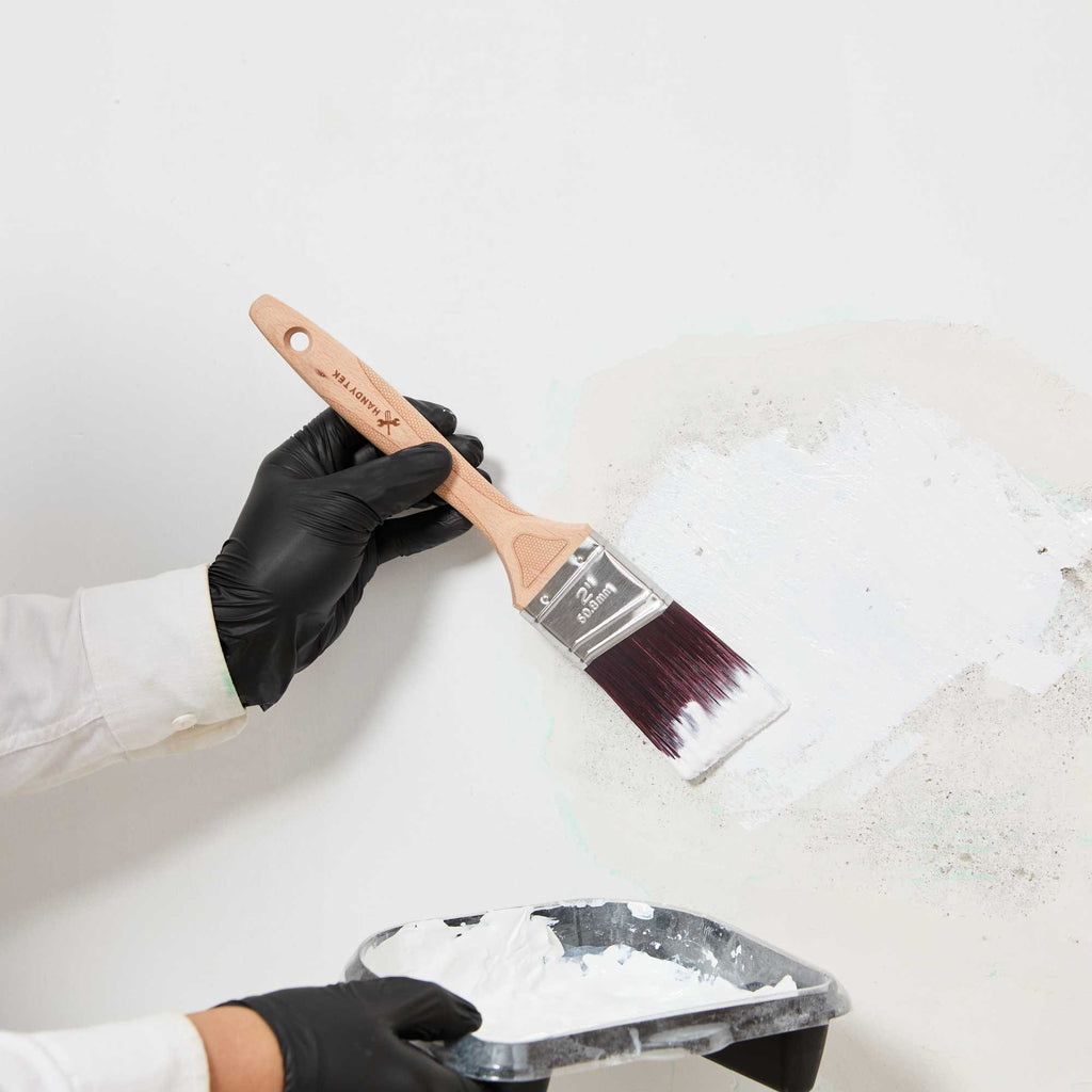 Handy Tek Polyester Paint Brush - Angled, Soft Tip, Textured Handle - 2" - 72 count box