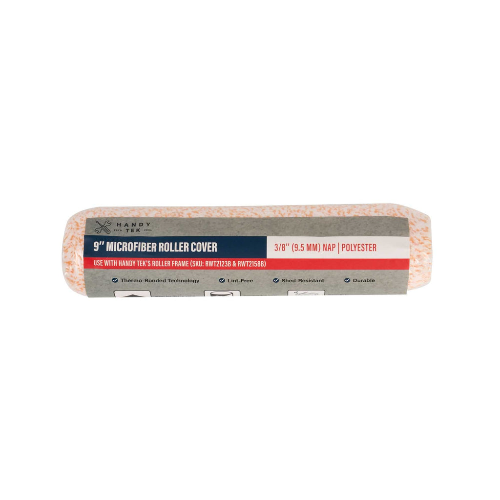 Handy Tek Microfiber Roller Cover - Shed-Resistant, with 3/8" Nap - 9" - 1 count box
