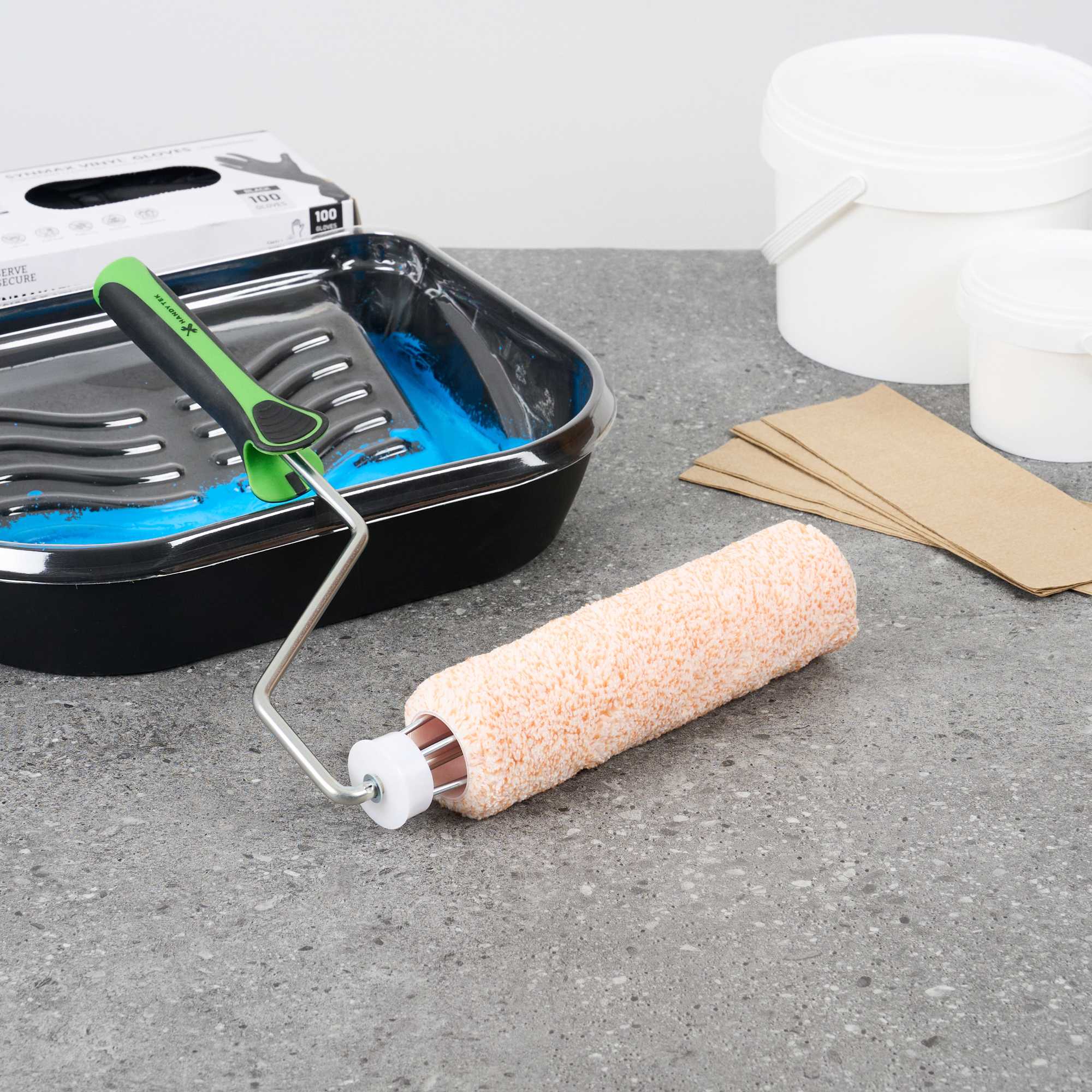 Handy Tek Microfiber Roller Cover - Shed-Resistant, with 3/8" Nap - 9" - 1 count box