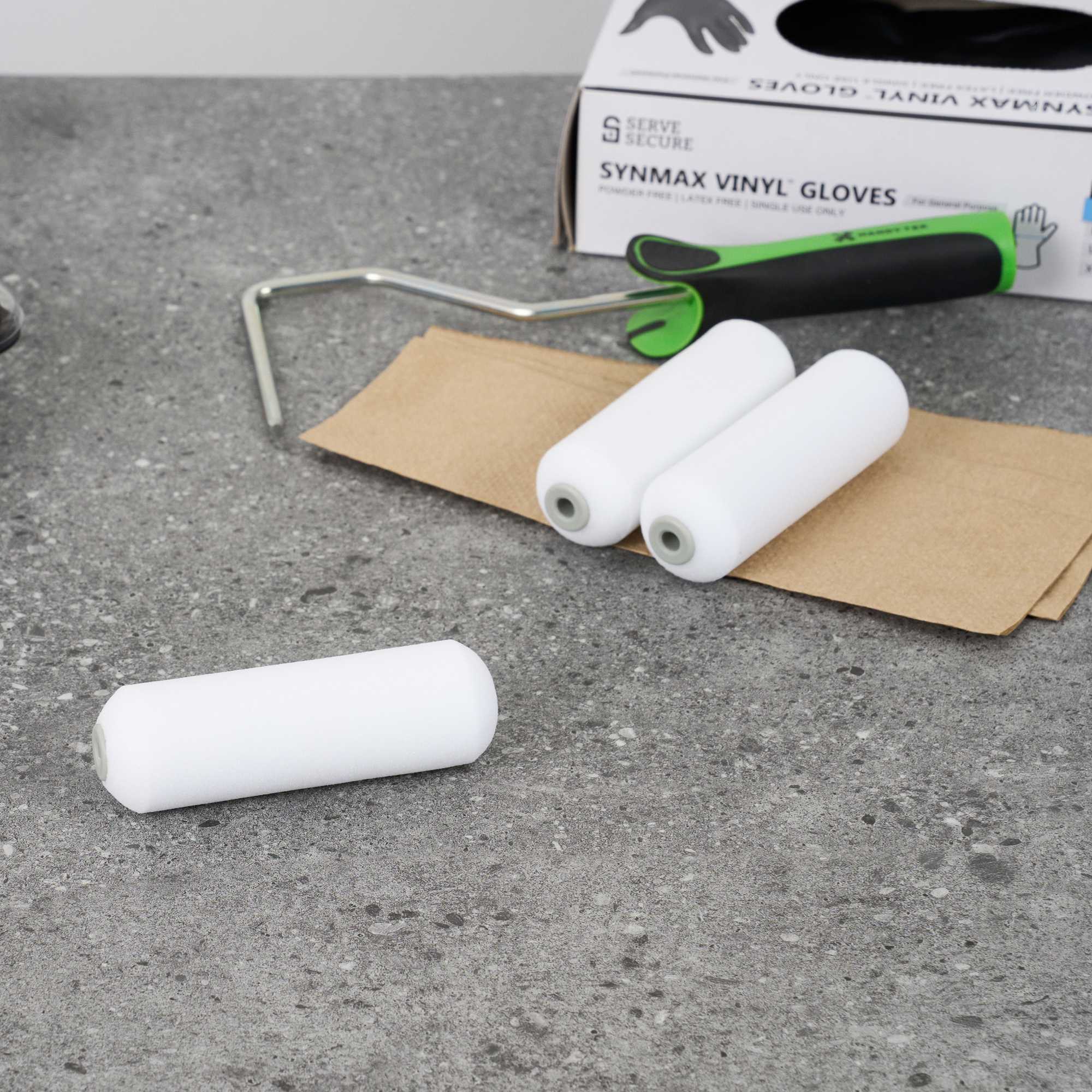 Handy Tek Foam Mini Roller Cover - High Density, Shed-Resistant - 4" - 10 count box