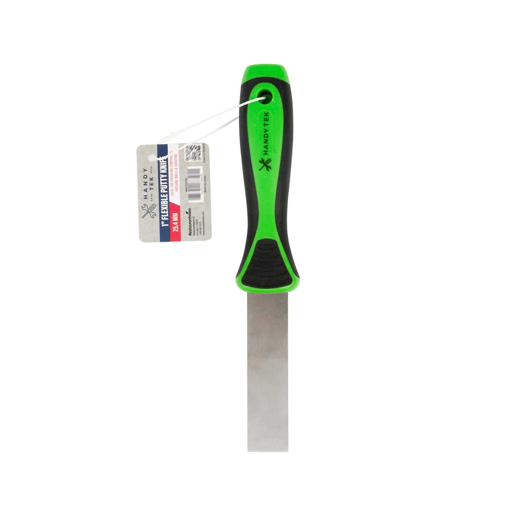 Handy Tek Carbon Steel Putty Knife - Flexible, Soft Grip Handle - 1" - 144 count box