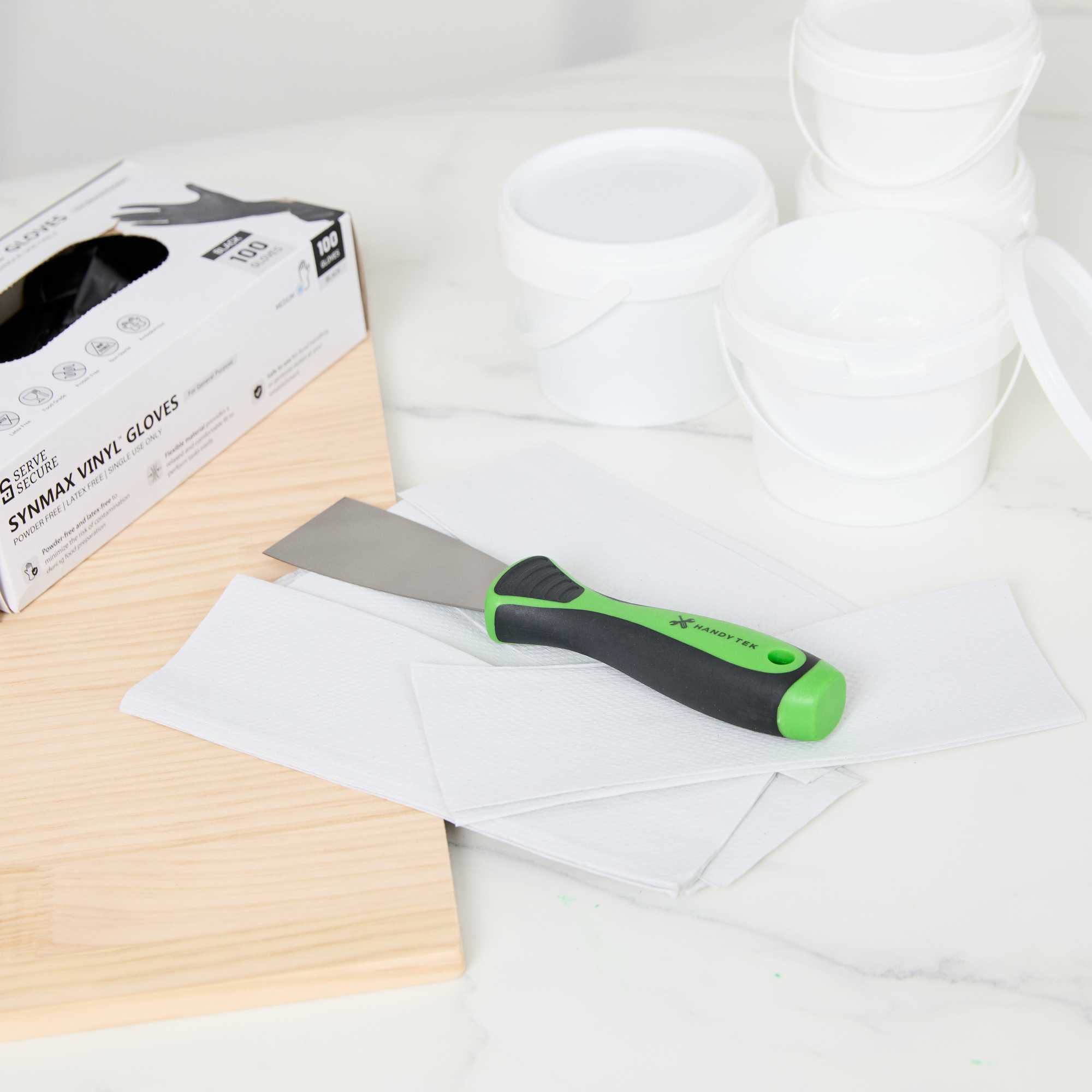 Handy Tek Carbon Steel Putty Knife - Flexible, Soft Grip Handle - 2" - 1 count box