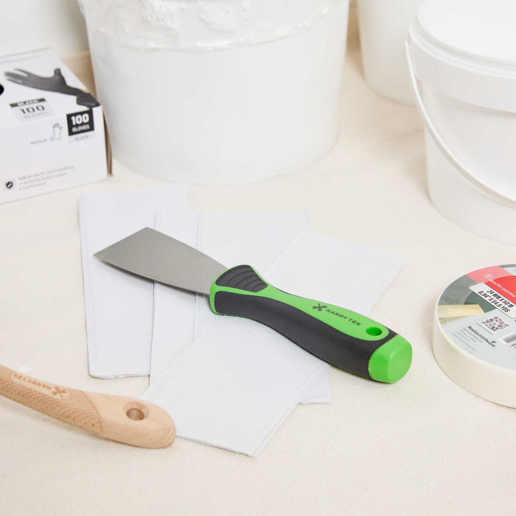 Handy Tek Carbon Steel Putty Knife - Flexible, Soft Grip Handle - 2" - 1 count box