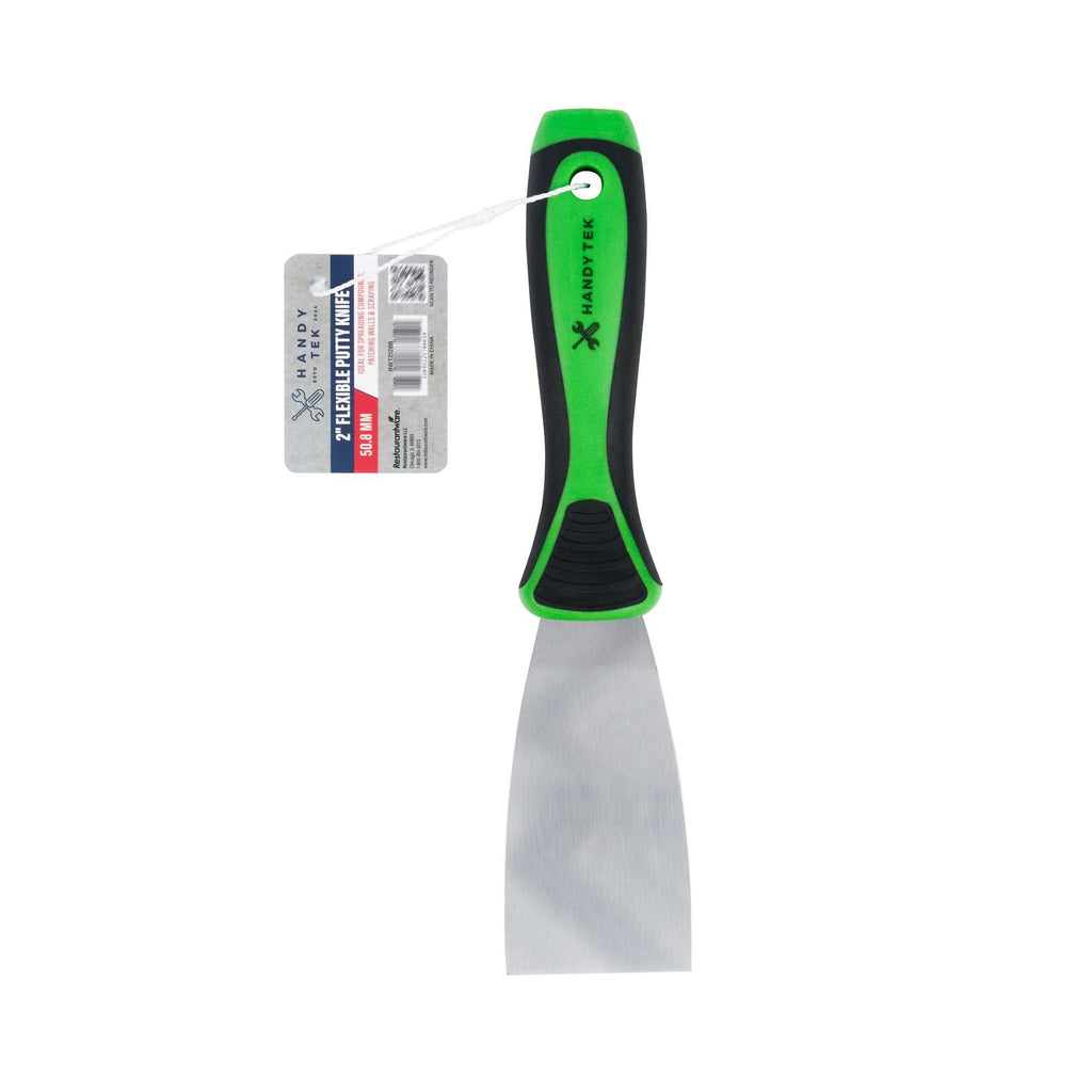 Handy Tek Carbon Steel Putty Knife - Flexible, Soft Grip Handle - 2" - 144 count box