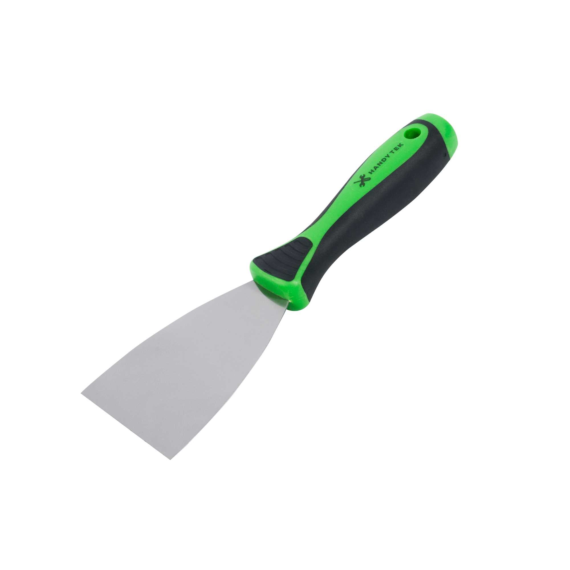 Handy Tek Carbon Steel Putty Knife - Flexible, Soft Grip Handle - 3" - 12 count box