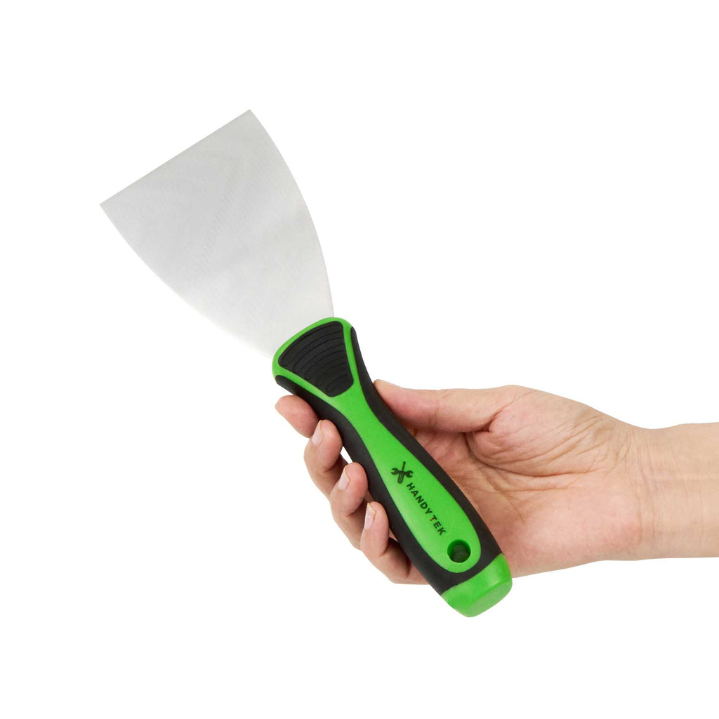 Handy Tek Carbon Steel Putty Knife - Flexible, Soft Grip Handle - 3" - 1 count box