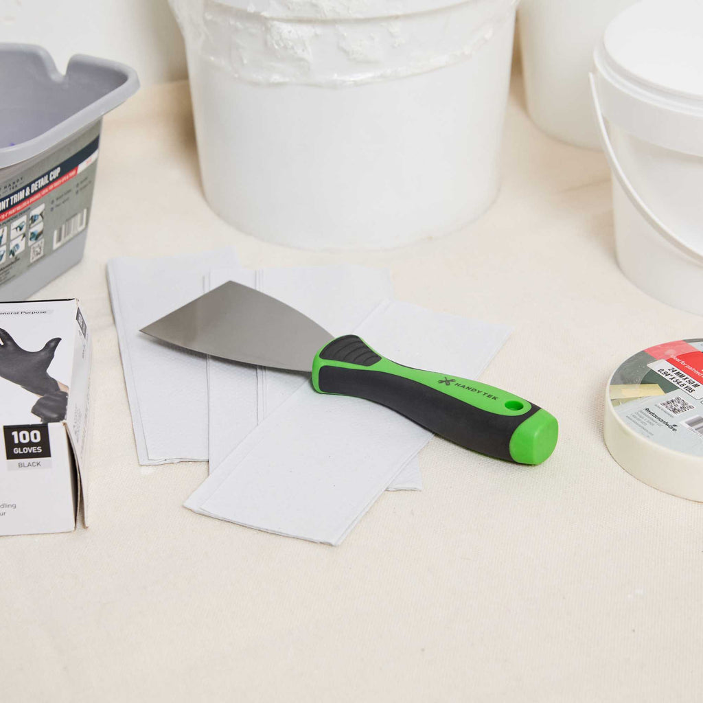 Handy Tek Carbon Steel Putty Knife - Flexible, Soft Grip Handle - 3" - 144 count box